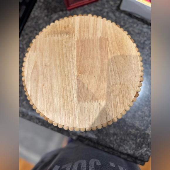 Wooden Cake Stand with Beaded Edge - Picture 2 of 2